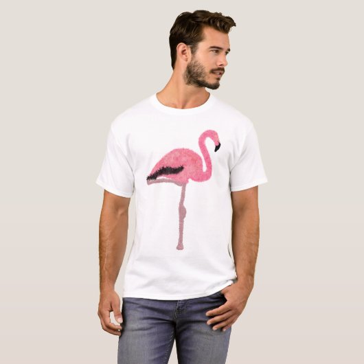 きらめくピンクのフラミンゴ Tシャツ (正面フル)