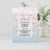 きらめくピンクの海ウォーター詳細カード 招待状 (スタンド正面)