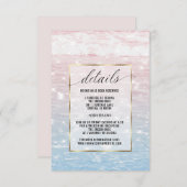 きらめくピンクの海ウォーター詳細カード 招待状 (正面/裏面)