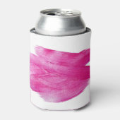 きらめくピンクフォイル：水彩抽象芸術 缶クーラー (缶正面)