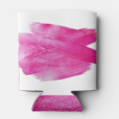 きらめくピンクフォイル：水彩抽象芸術 缶クーラー (裏面)