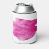 きらめくピンクフォイル：水彩抽象芸術 缶クーラー (缶裏面)
