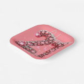 きらめくピンク&シルバーの宝石21歳の誕生日 ペーパープレート (傾斜あり)