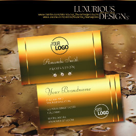 きらめくファイアオレンジラグジュアリーダイヤモンドのロゴを追加 名刺