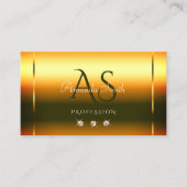 きらめくファイアオレンジラグジュアリーダイヤモンドイニシャル 名刺 (正面)