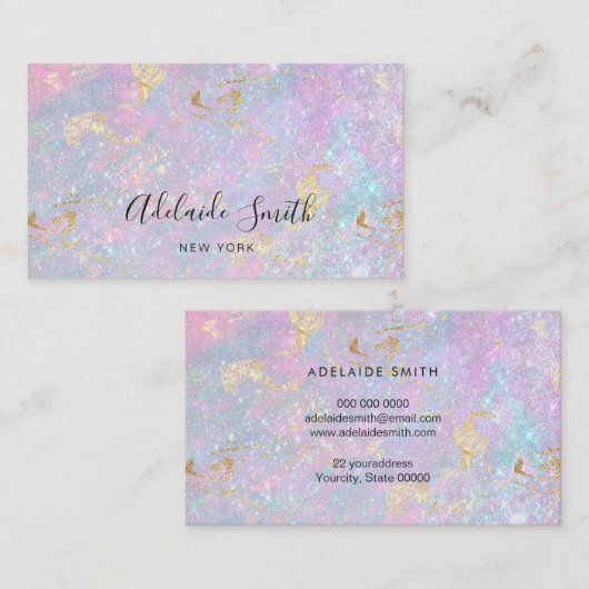 きらめくフェイクグリッター箔 名刺 (正面/裏面)