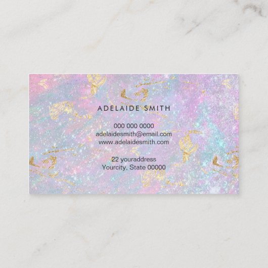 きらめくフェイクグリッター箔 名刺 (裏面)