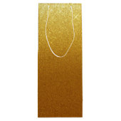 きらめくフェイク金ゴールドグリッター ワインギフトバッグ (裏面)