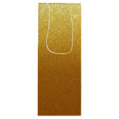 きらめくフェイク金ゴールドグリッター ワインギフトバッグ (正面)