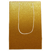 きらめくフェイク金ゴールドモノグラムの ミディアムペーパーバッグ (裏面)