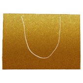 きらめくフェイク金ゴールドモノグラムの ラージペーパーバッグ (裏面)