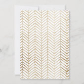 きらめくフェイク金ゴールド書道ブライダルシャワー 招待状 (裏面)