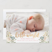 きらめくフローラ誕生発表 案内状 (正面/裏面)