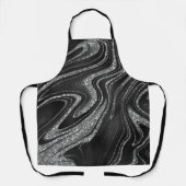 きらめくブラックアンドグリッター エプロン (正面)