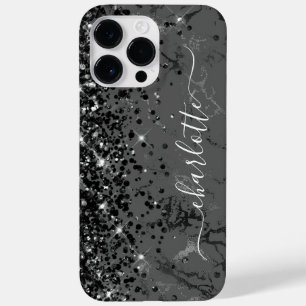 きらめくブラックマーブル ゴージャス ガーリーサイン Case-Mate iPhone 14 PRO MAXケース