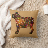 きらめくブルドッグの《写真》ぼけ味のシルエット クッション (ブランケット)