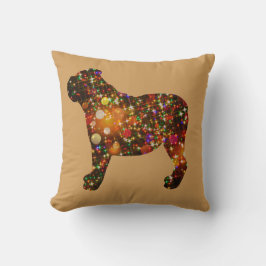 きらめくブルドッグの《写真》ぼけ味のシルエット クッション