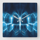 きらめくブルースマイルデンタルアートクリニックデコール スクエア壁時計 (正面)