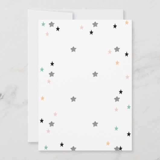 きらめくブルーベアームーンスターズ赤ちゃんシャワー 招待状 (裏面)