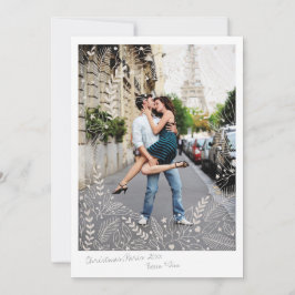 きらめくホリデーカップルクリスマスカード シーズンカード