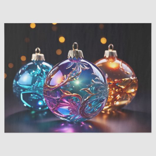 きらめくホリデーグラスオーナメントデカップクラフト 薄葉紙 (正面)