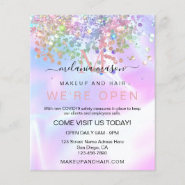 きらめくホログラフィエレガントックグリッターメイクアップアーティスト チラシ