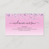 きらめくホログラフィックパープルグリッターメイクアップアーティスト 名刺 (裏面)