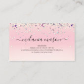 きらめくホログラフィックパープルグリッターメイクアップアーティスト 名刺 (裏面)