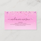 きらめくホログラフィックパープルグリッターメイクアップアーティスト 名刺 (裏面)