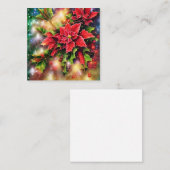 きらめくポインセチアとホリー予算クリスマス ノートカード (正面/裏面)