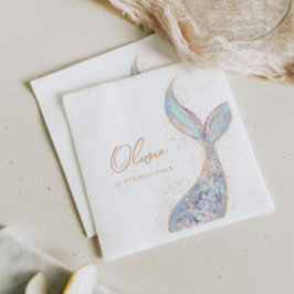 きらめくマーメイドテール誕生日 スタンダードカクテルナプキン