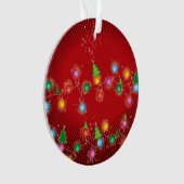 きらめくミニクリスマスツリーライツホリデーフォト オーナメント (正面)