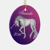 きらめくユニコーンのファンタジー セラミックオーナメント (右)