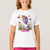 きらめくユニコーンの草原の野花  Tシャツ (正面)
