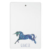 きらめくユニコーン女子パーソナライズされた学校 ミニクリップボード (裏面)