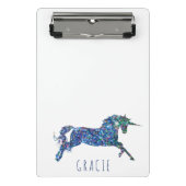 きらめくユニコーン女子パーソナライズされた学校 ミニクリップボード (正面)