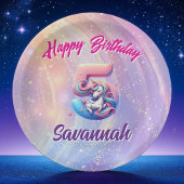 きらめくユニコーン第5ハッピーバースデープレート ペーパープレート