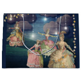 きらめくライトの下で踊るフランスのなRoyals ラージペーパーバッグ (正面)