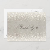 きらめくライトグリッターグレイありがとうはがき ポストカード (正面/裏面)