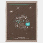 きらめくライトホットココアナイトID593 フリースブランケット (正面)