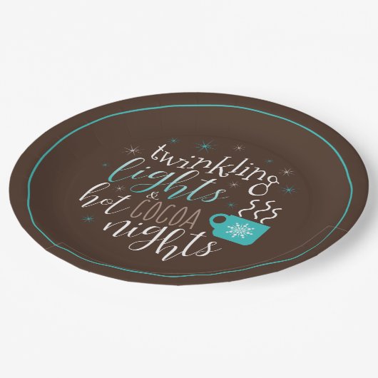 きらめくライトホットココアナイトID593 ペーパープレート (アングル)