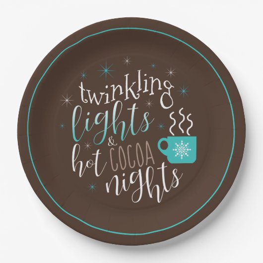 きらめくライトホットココアナイトID593 ペーパープレート (正面)