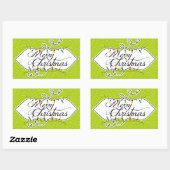 きらめくライトメリークリスマスホリデーシール 長方形シール (シート)