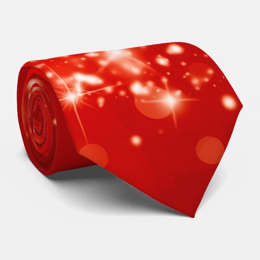きらめくライト渦巻の赤 + あなたのアイディア ネクタイ (ロール)
