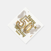 きらめくラグジュアリーゴールデンエレガンス50誕生日 スタンダードカクテルナプキン (角)