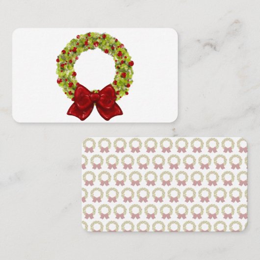 きらめくリース – 複数カラーオプション 名刺 (正面/裏面)