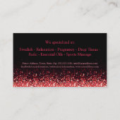 きらめくレッドマッサージセラピスト体ウェルネス 名刺 (裏面)