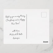 きらめくレトロクリスマスツリー非写真 箔シーズンポストカード (裏面)