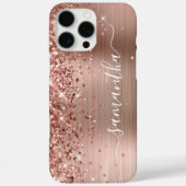 きらめくローズゴールドのメタリックな女の子らしいサイン Case-Mate iPhoneケース (裏面)