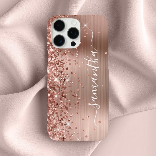 きらめくローズゴールドのメタリックな女の子らしいサイン Case-Mate iPhoneケース